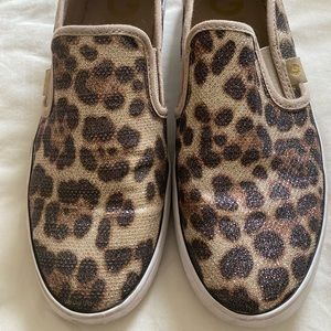 G by Guess Leopard Canvas Slip On Shoes